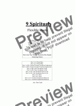 page one of 9 Spirituals, Flexible Duets