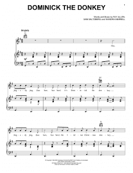 page one of Dominick, The Donkey (Piano, Vocal & Guitar Chords (Right-Hand Melody))