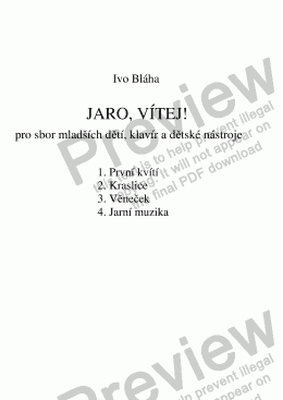 page one of JARNÍ MUZIKA pro sbor mladších dětí, piano a dětské nástroje