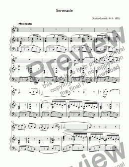 page one of Gounod, Charles - Serenade for trumpet Bb & piano