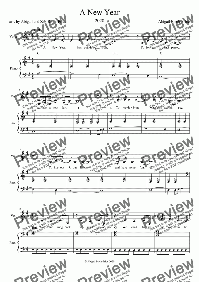 A New Year - Download Sheet Music PDF file