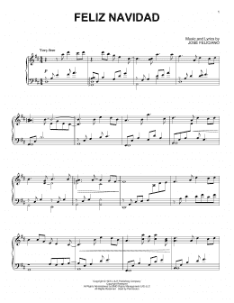 page one of Feliz Navidad (Piano Solo)