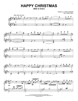 page one of Happy Xmas (War Is Over) (Piano Solo)