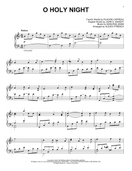 page one of O Holy Night (Piano Solo)