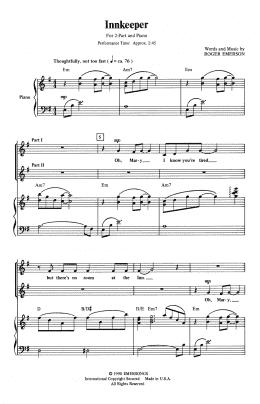 page one of Innkeeper (2-Part Choir)