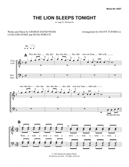 page one of The Lion Sleeps Tonight (arr. Scott Turnbull) (TTBB Choir)