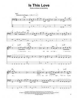 page one of Is This Love (Bass Guitar Tab)