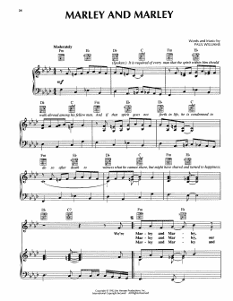 page one of Marley And Marley (from The Muppet Christmas Carol) (Piano, Vocal & Guitar Chords (Right-Hand Melody))