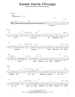 page one of Sweet Home Chicago (Easy Bass Tab)