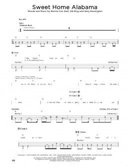 page one of Sweet Home Alabama (Easy Bass Tab)