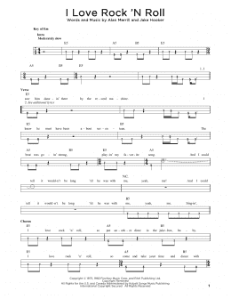 page one of I Love Rock 'N Roll (Easy Bass Tab)