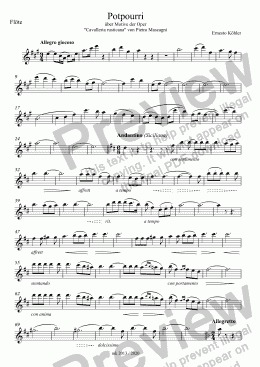 page one of Potpourri über Motive der Oper "Cavalleria rusticana" von Pietro Mascagni