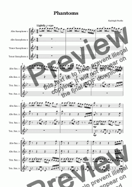 page one of Phantoms (AATT saxophone quartet)