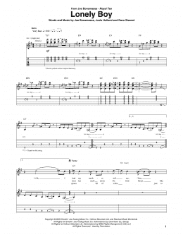 page one of Lonely Boy (Guitar Tab)