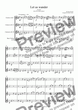 page one of Let us wander (for Clarinet Quartet)