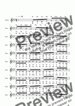 page one of Ganamurti Raga (Indu Chakra)--Carnatic Music-Exercise Patterns