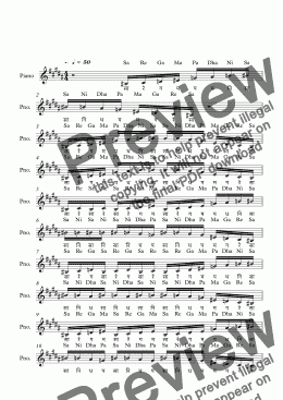 page one of Tanarupi Raga (Indu Chakra)--Carnatic Music-Exercise Patterns