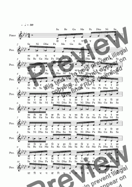 page one of Senavati Raga (Netra Chakra)--Carnatic Music-Exercise Patterns