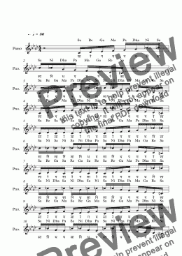 page one of Dhenuka Raga (Netra Chakra)--Carnatic Music-Exercise Patterns