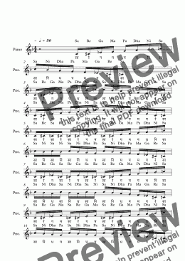 page one of Natakapriya Raga (Netra Chakra)--Carnatic Music-Exercise Patterns