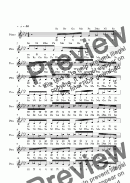 page one of Kokilapriya Raga (Netra Chakra)--Carnatic Music-Exercise Patterns