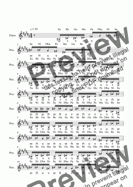 page one of Varunapriya Raga (Veda Chakra)--Carnatic Music-Exercise Patterns