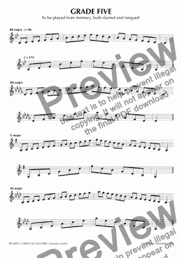 page one of ABRSM Trumpet Grade 5 (harmonic)