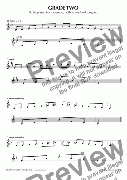 page one of ABRSM Trumpet Grade 2 (melodic)