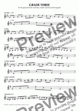 page one of ABRSM Trumpet Grade 3 (melodic)