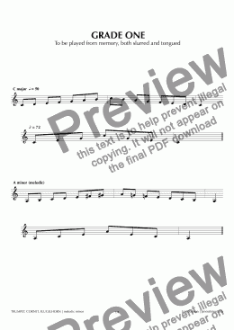 page one of ABRSM Trumpet Grade 1 (melodic)