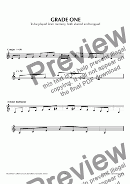 page one of ABRSM Trumpet Grade 1 (harmonic)