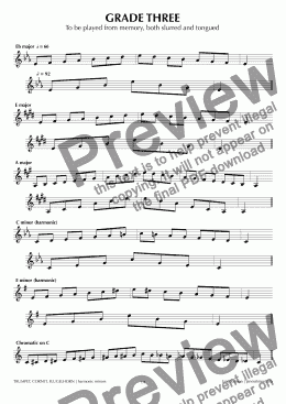 page one of ABRSM Trumpet Grade 3 (harmonic)