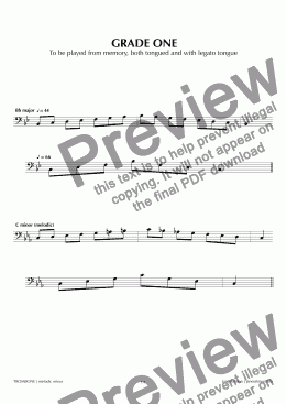 page one of ABRSM Trombone Grade 1 (melodic)
