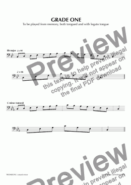page one of ABRSM Trombone Grade 1 (natural)