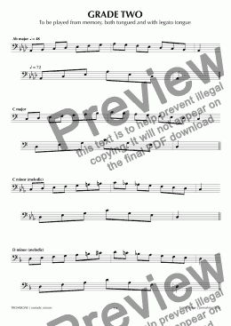 page one of ABRSM Trombone Grade 2 (melodic)