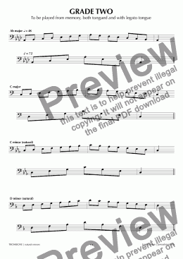 page one of ABRSM Trombone Grade 2 (natural)
