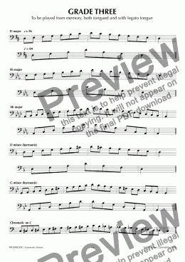 page one of ABRSM Trombone Grade 3 (harmonic)