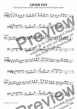 page one of ABRSM Trombone Grade 5 (harmonic)