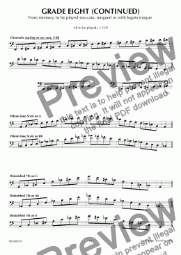 page one of ABRSM Trombone Grade 8 cont (2/2)