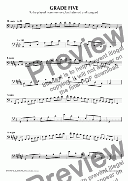 page one of ABRSM Euphonium Grade 5 (melodic)