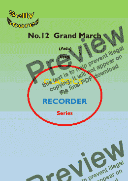 page one of CLASSICS FOR RECORDER SERIES 12. Grand March (Aida) for Descant Recorder and Piano