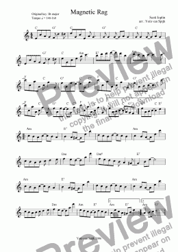 page one of Magnetic Rag - Lead Sheet