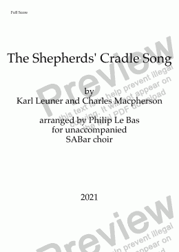 page one of The Shepherds' Cradle Song