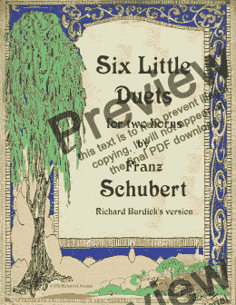 page one of Six Little Duets for two horns by Schubert