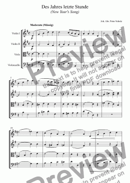 page one of German Christmas Carol - Des Jahres letzte Stunde (New Year's Song)