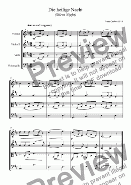 page one of German Christmas Carol - Die heilige Nacht (Silent Night)