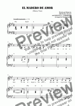 page one of EL MADERO DE AMOR vocal duet LA - Partitura completa