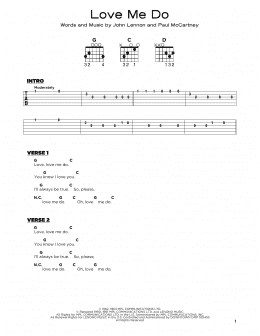 page one of Love Me Do (Really Easy Guitar)