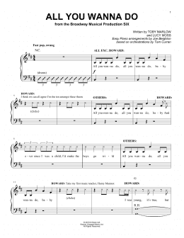 page one of All You Wanna Do (from Six: The Musical) (Easy Piano)