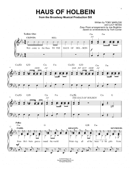 page one of Haus Of Holbein (from Six: The Musical) (Easy Piano)